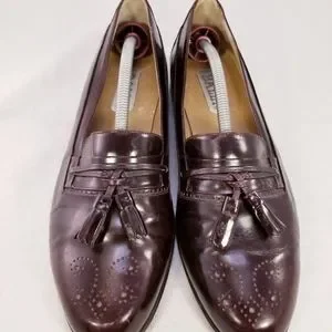 BALLY ITALIAN MEN SHOES TASSELS LOAFERS BURGUNDY SIZE 9 D Vintage Men main image 3